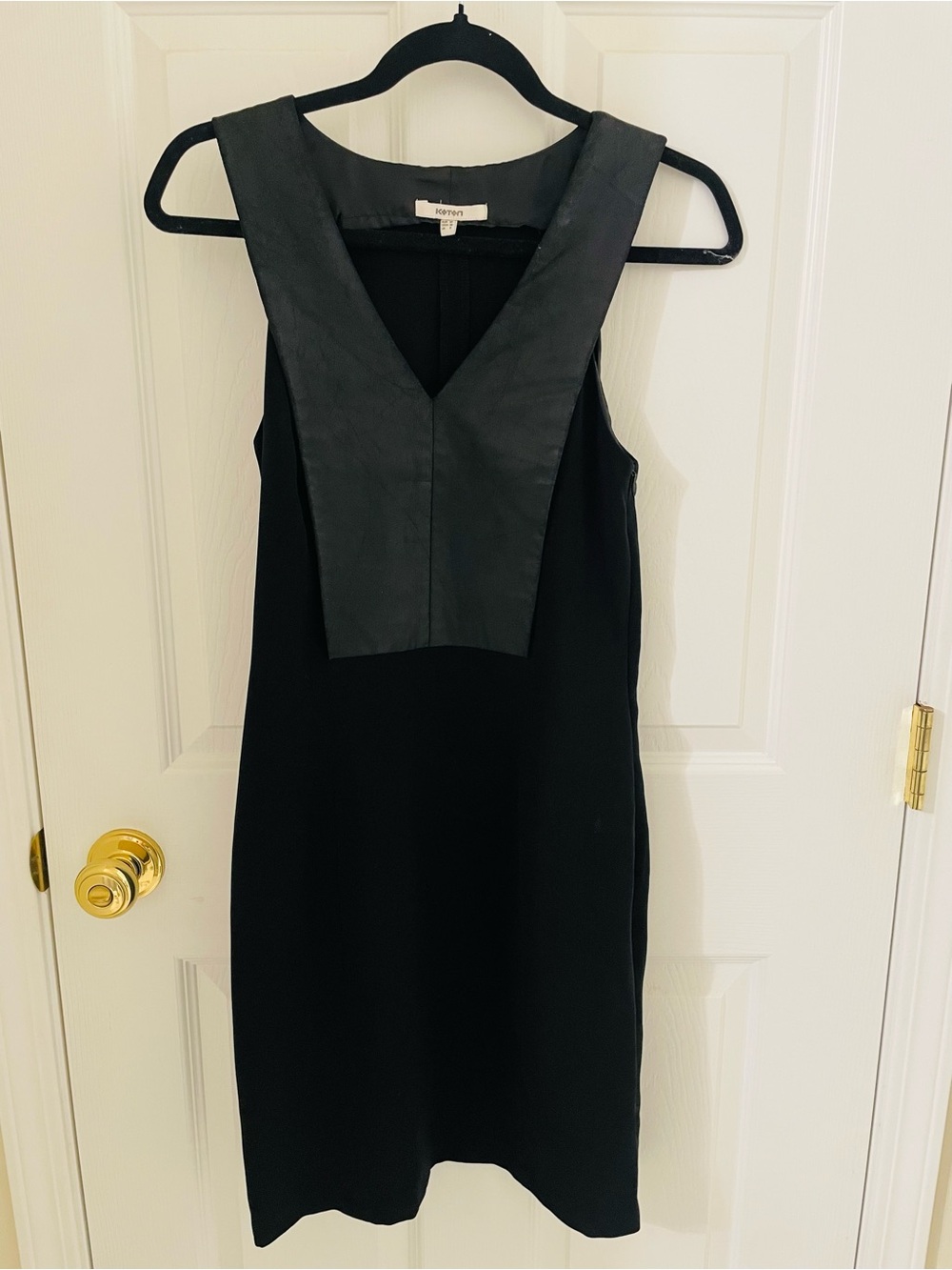 Cotton On Black Sleeveless Mini Dress with V-Neck Panel